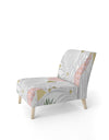 Pineappple On Tropical Leaves - Upholstered Mid-Century Accent Chair