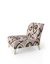 Abstract Geometric Circular Retro I - Upholstered Mid-Century Accent Chair