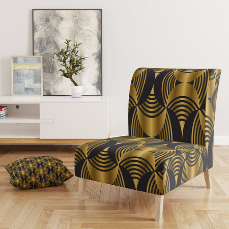 Deco Style Modern Pattern - Upholstered Mid-Century Accent Chair