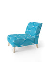 Light Blue Wave Pattern - Upholstered Mid-Century Accent Chair