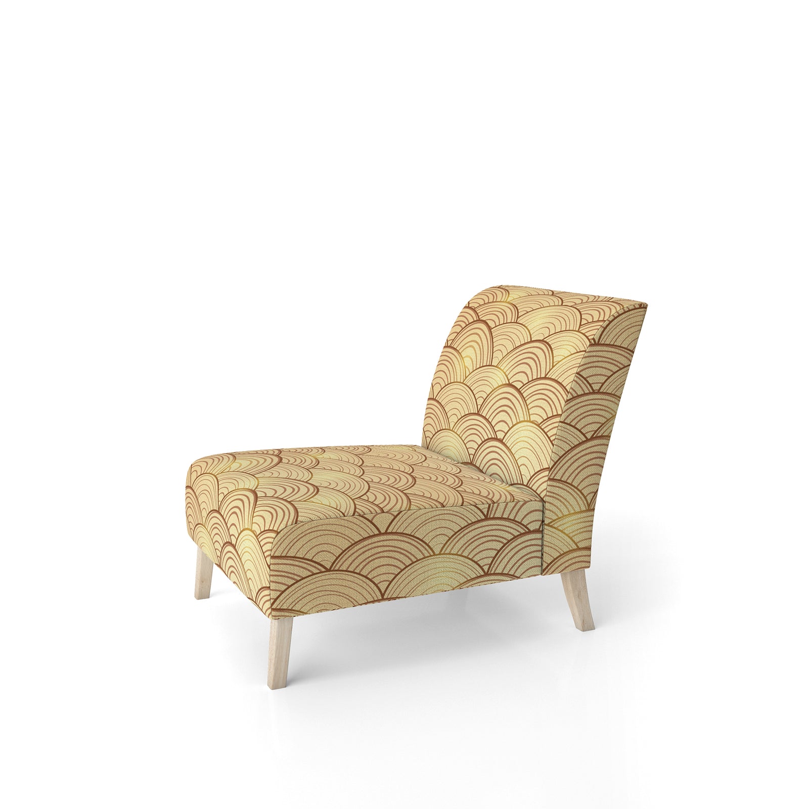 Golden Clouds In The Sky - Upholstered Mid-Century Accent Chair