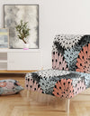 Retro Abstract Flower Design I - Upholstered Mid-Century Accent Chair