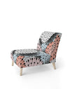 Retro Abstract Flower Design I - Upholstered Mid-Century Accent Chair