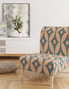 Retro Pattern Abstract Design IV - Upholstered Mid-Century Accent Chair