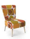 Abstract Retro Geometric Pattern VI - Upholstered Mid-Century Accent Chair