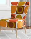 Abstract Retro Geometric Pattern VI - Upholstered Mid-Century Accent Chair