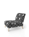 Monochrome Geometric Pattern II - Upholstered Mid-Century Accent Chair