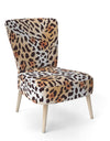 Leopard Fur Safari II - Upholstered Mid-Century Accent Chair