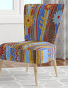 Floral Retro Pattern III - Upholstered Mid-Century Accent Chair