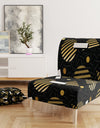 Gold Retro Circular Pattern - Upholstered Mid-Century Accent Chair