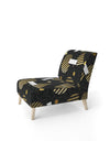 Gold Retro Circular Pattern - Upholstered Mid-Century Accent Chair