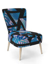 Retro Floral Pattern XIV - Upholstered Mid-Century Accent Chair