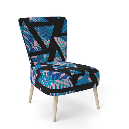 Retro Floral Pattern XIV - Upholstered Mid-Century Accent Chair