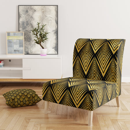 Deco Seal Pattern - Upholstered Mid-Century Accent Chair