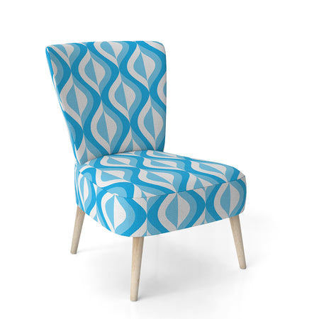 Retro Pattern Abstract Design VI - Upholstered Mid-Century Accent Chair