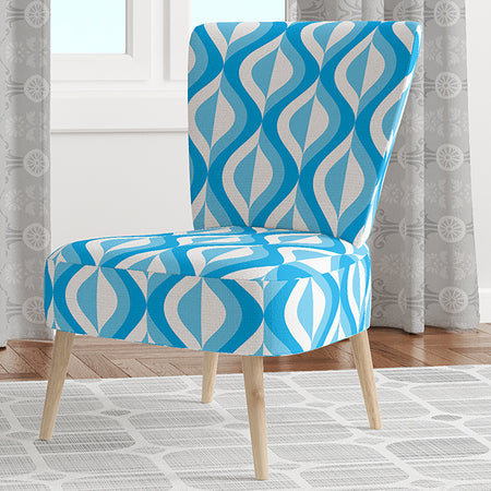 Retro Pattern Abstract Design VI - Upholstered Mid-Century Accent Chair