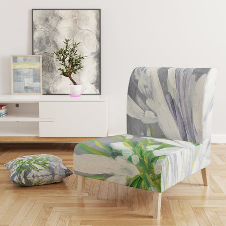 Flower Cleome Splash II - Upholstered Tranditional Accent Chair