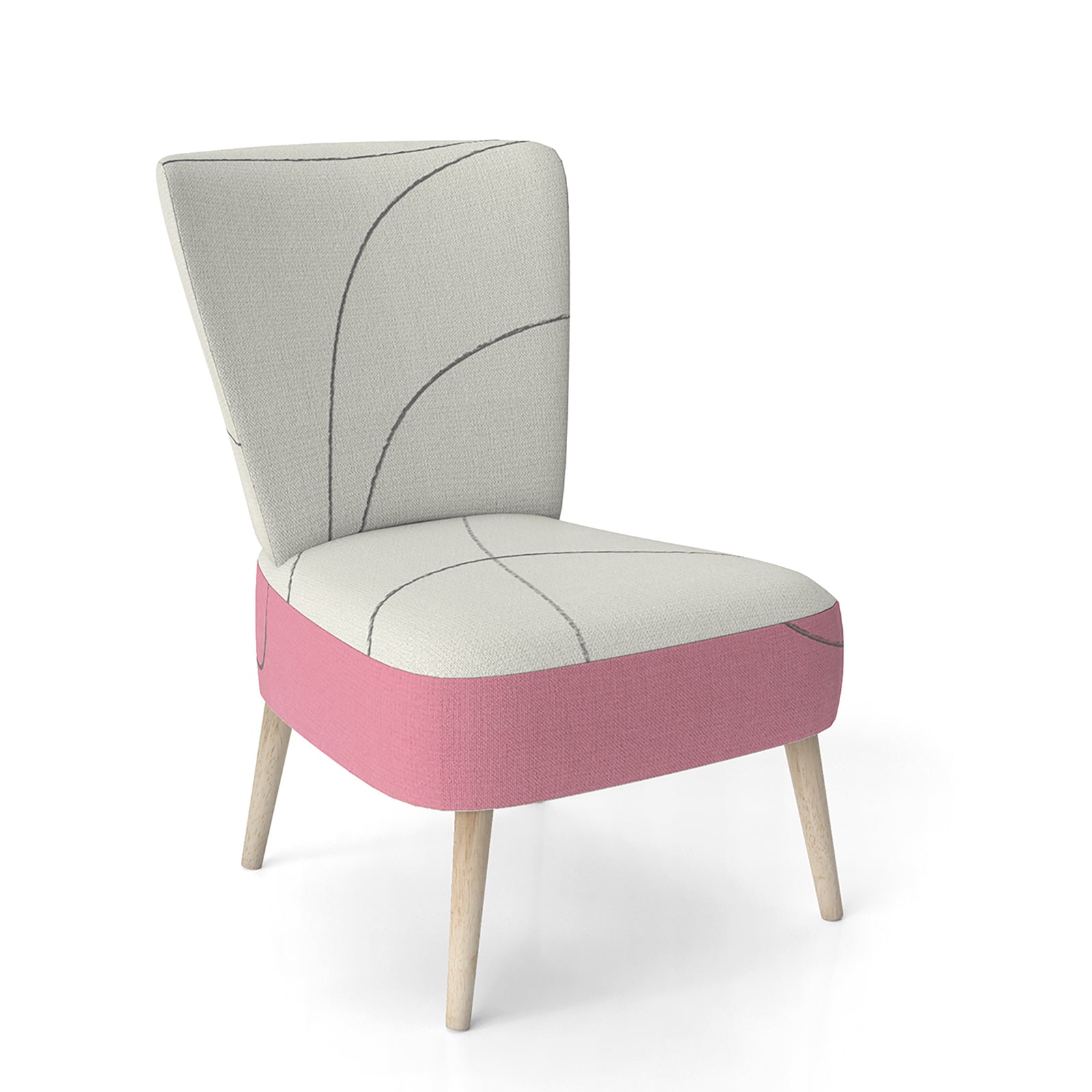 Geometricneapolitan I - Upholstered Shabby Chic Accent Chair