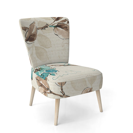 Beige Bird Wings - Upholstered Cottage Accent Chair
