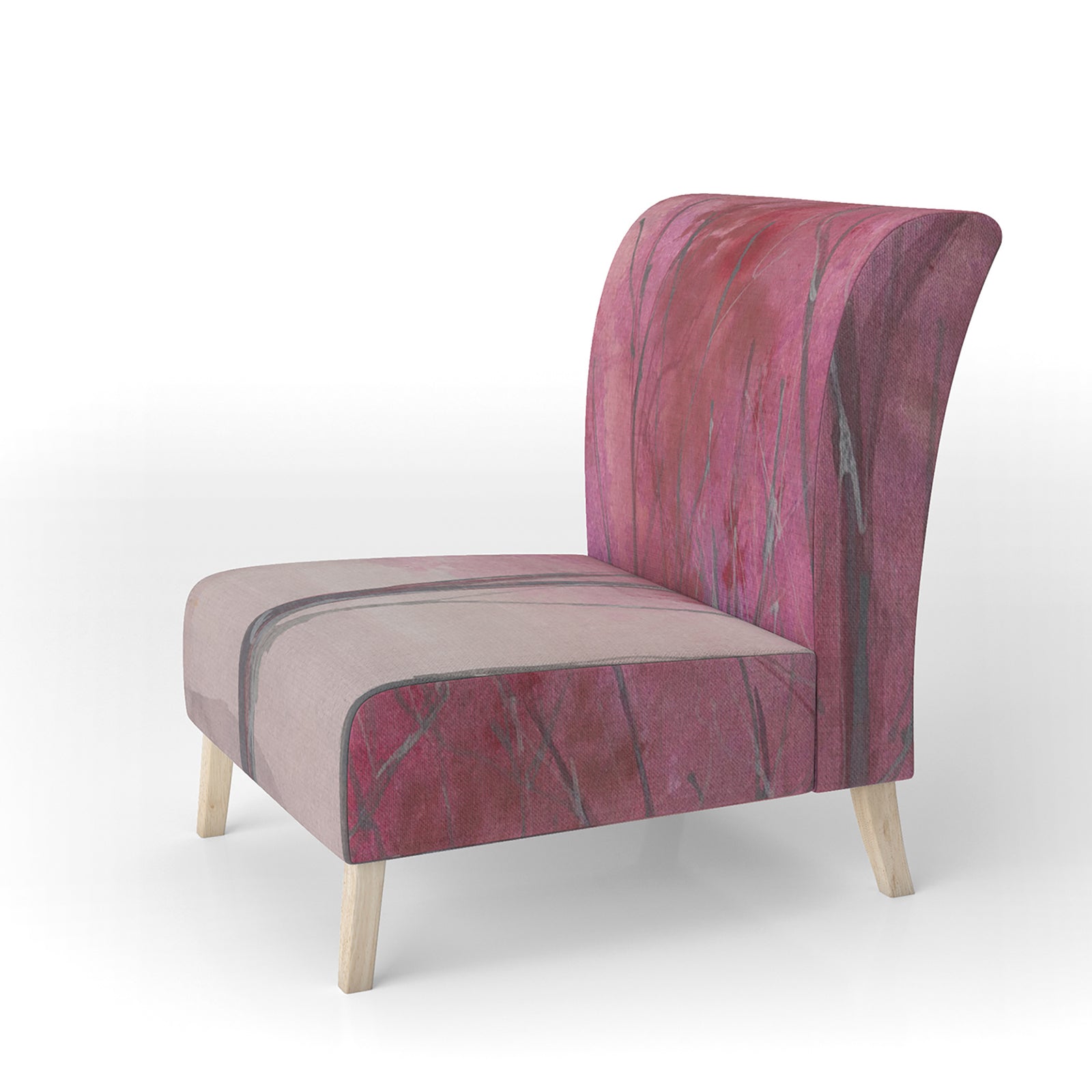 Pink Forest - Upholstered Tranditional Accent Chair