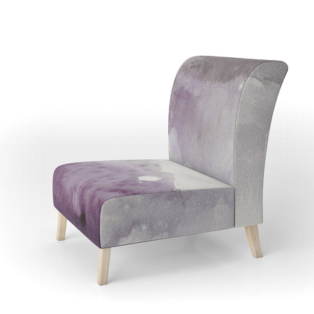 Midnight At The Lake II Amethyst And Grey - Upholstered Shabby Chic Accent Chair