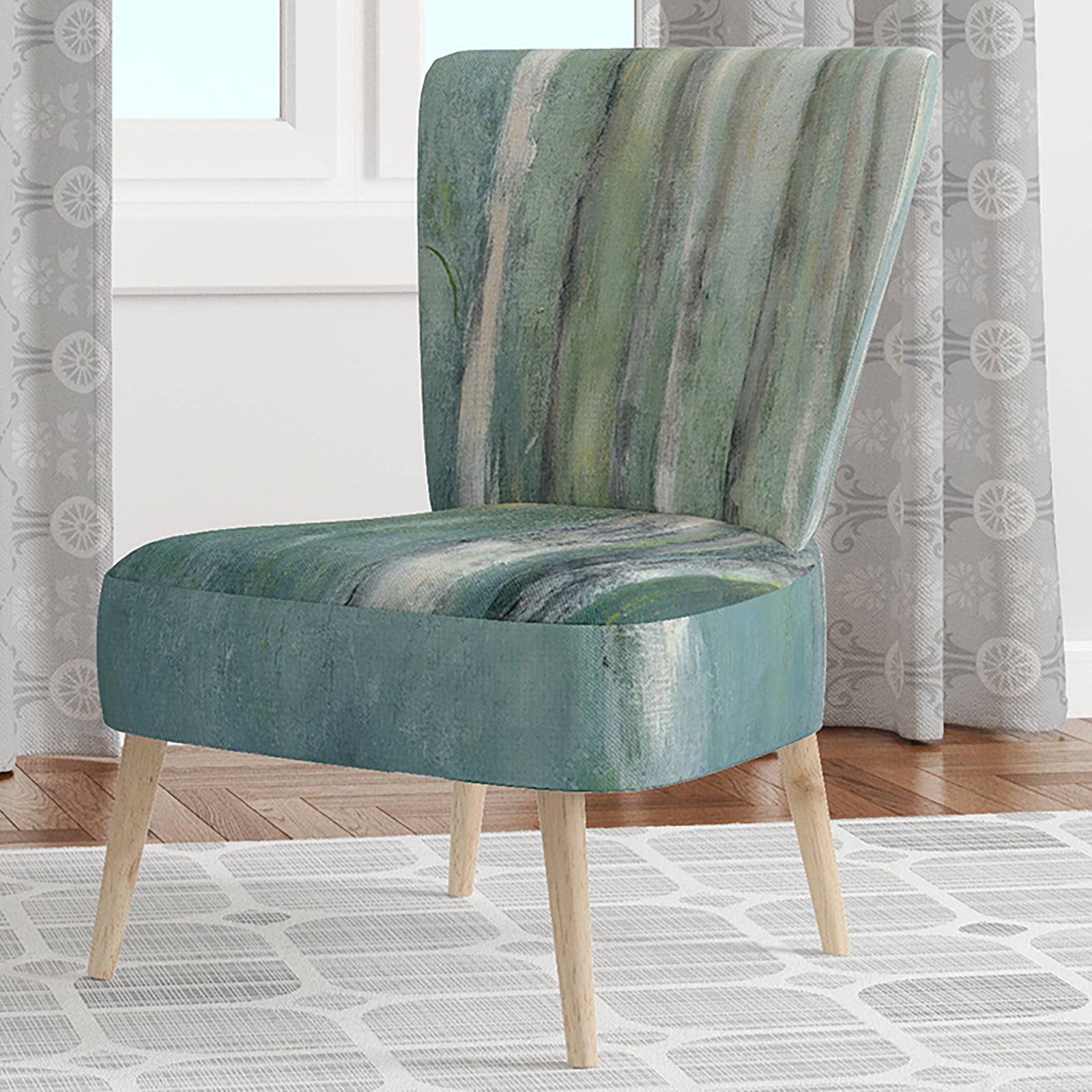 Green Forest Dream - Upholstered Tranditional Accent Chair