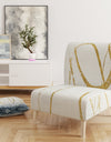 Gold Abstract Geometric Shape - Upholstered Modern Accent Chair