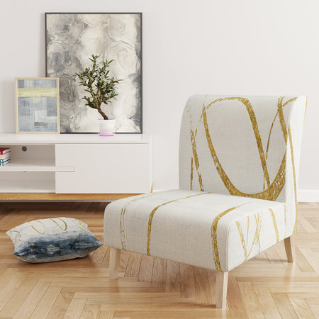 Gold Abstract Geometric Shape - Upholstered Modern Accent Chair