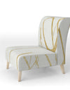 Gold Abstract Geometric Shape - Upholstered Modern Accent Chair