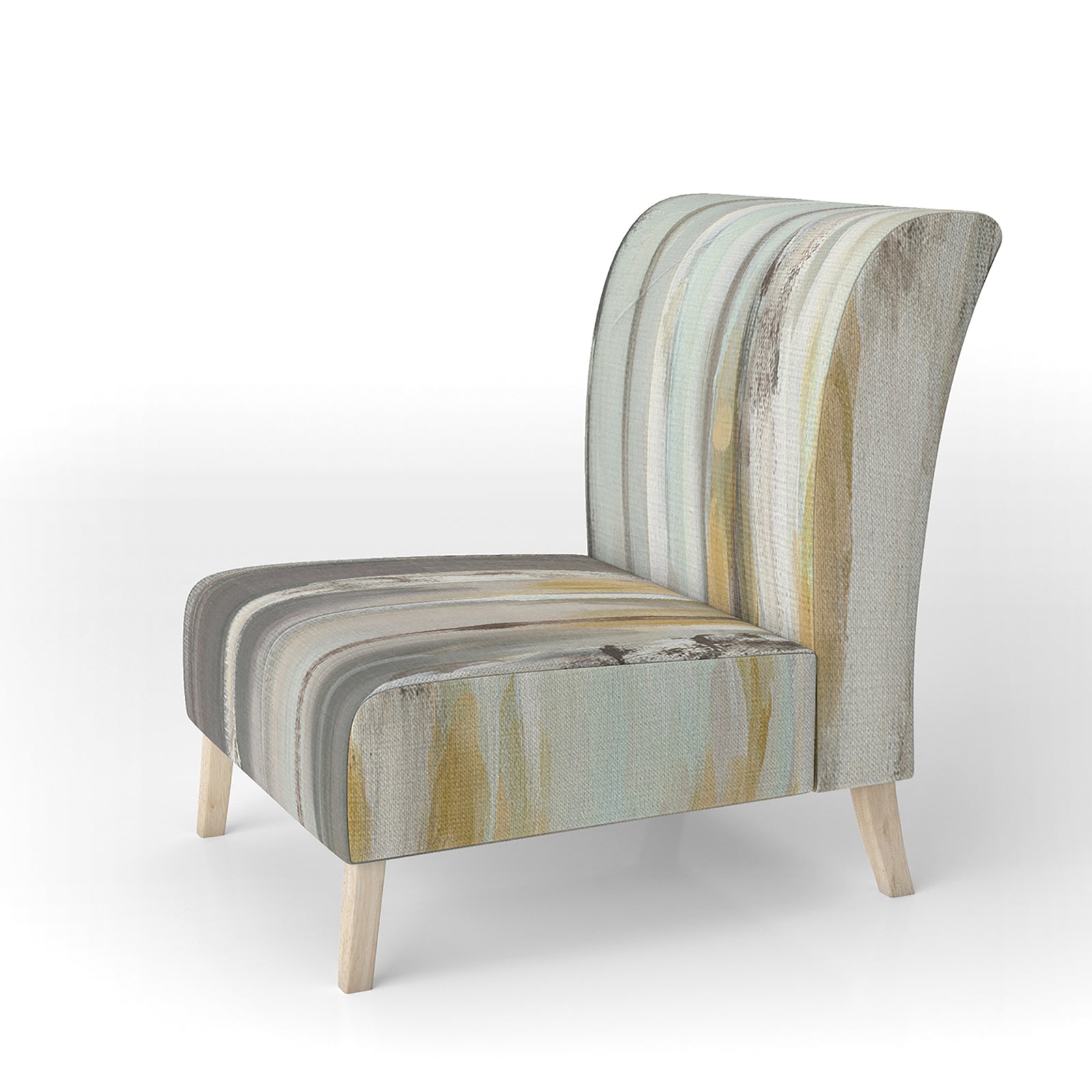 Silver And Yellow Birch Forest - Upholstered Cottage Accent Chair