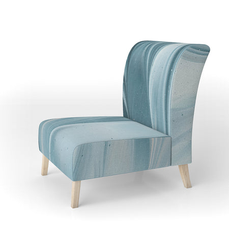 Blue Modern Water III - Upholstered Glam Accent Chair
