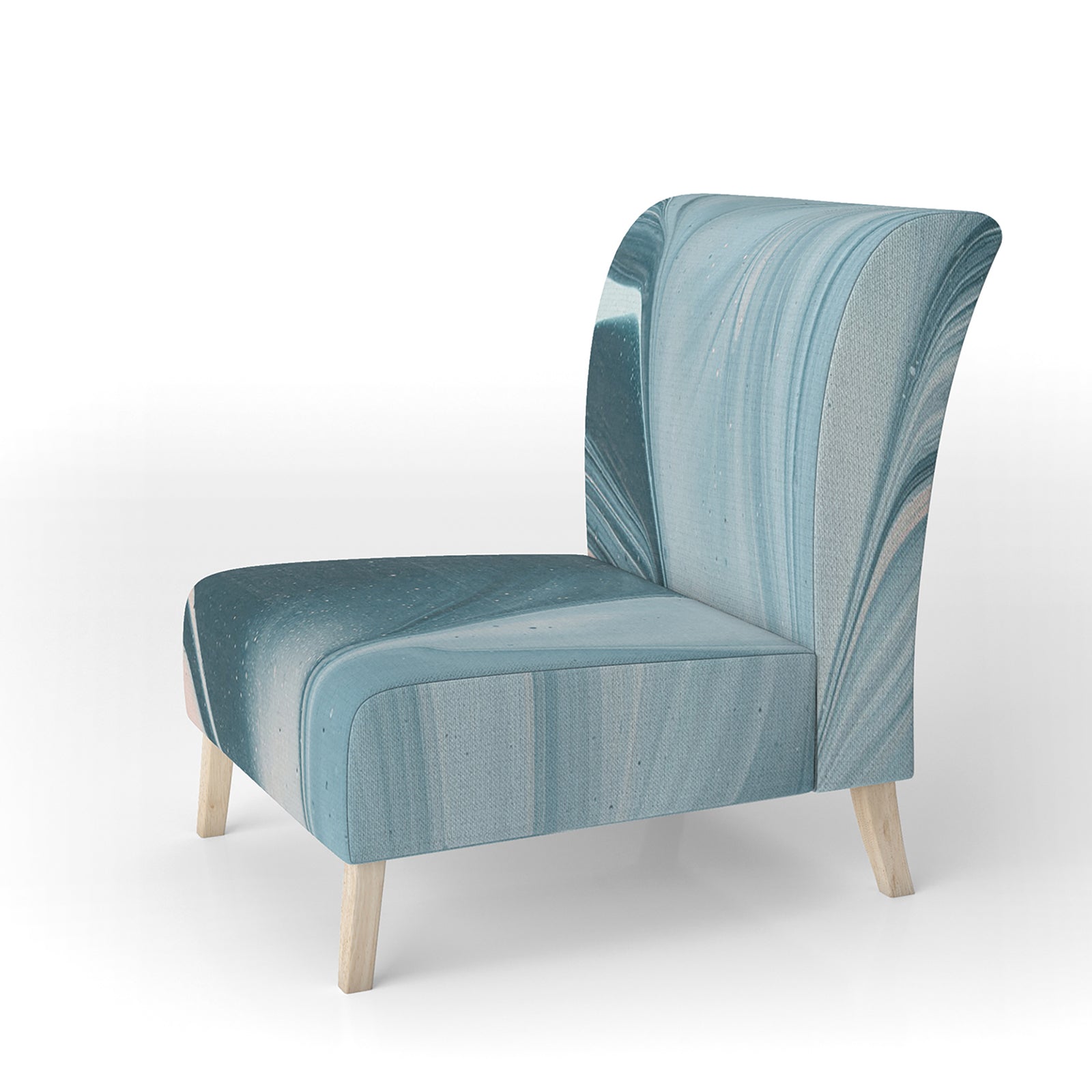 Blue Modern Water I - Upholstered Modern Accent Chair