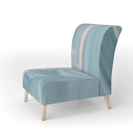 Abstract Water I - Upholstered Modern Accent Chair