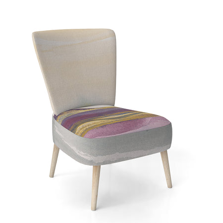 Painted Purple And Gold Landscape II - Upholstered Shabby Chic Accent Chair