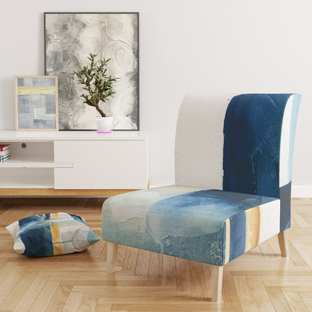 Indigo Panel IV - Upholstered Glam Modern Accent Chair