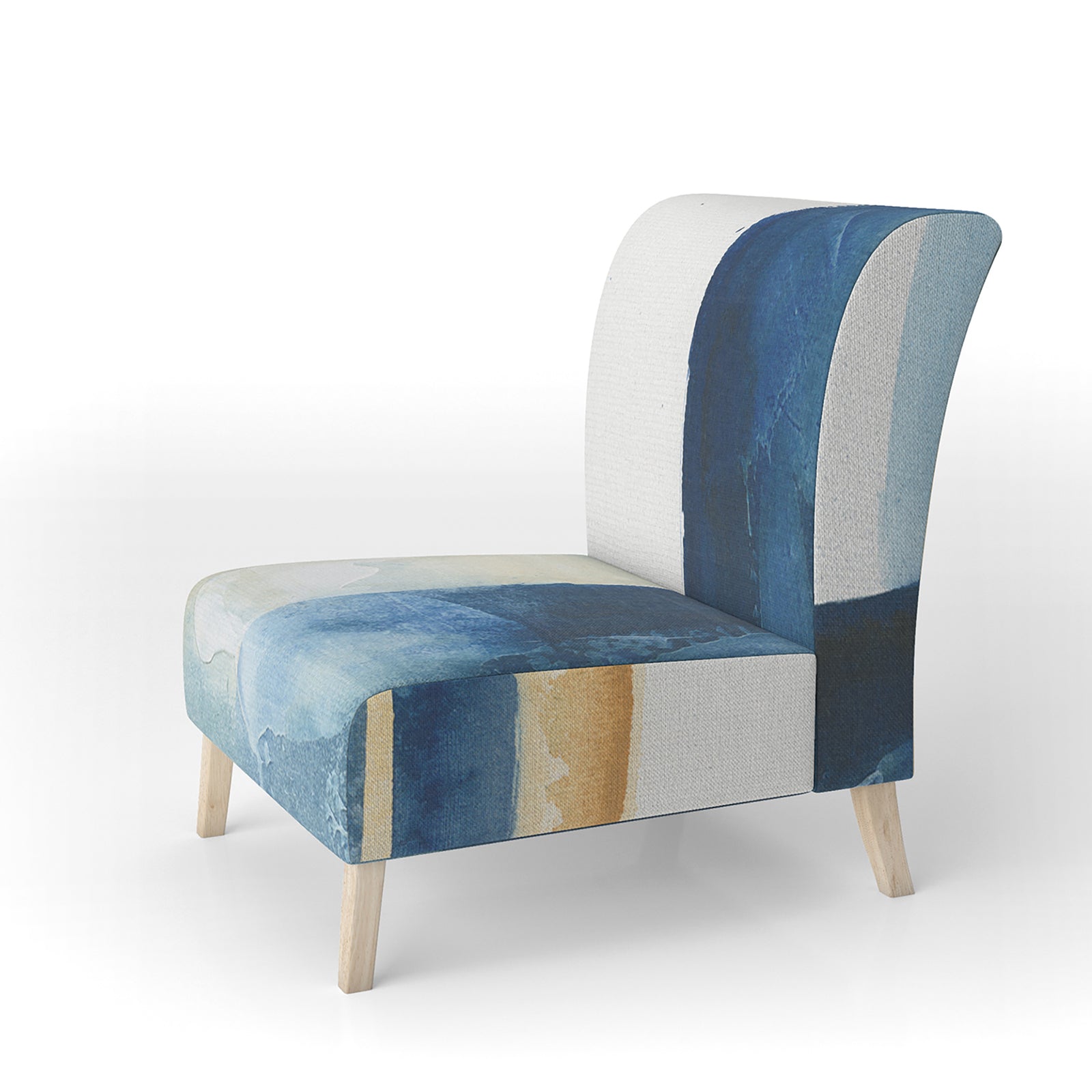 Indigo Panel IV - Upholstered Glam Modern Accent Chair