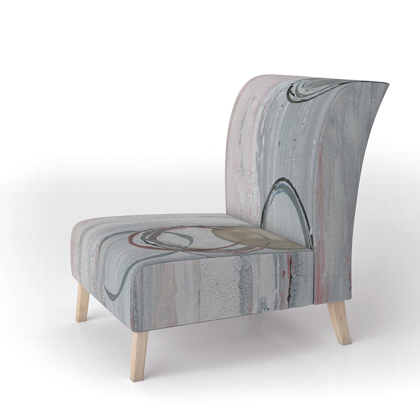 Whitewashed Syrah - Upholstered Modern Geometric Accent Chair