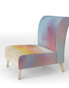 Pastel Pink And Blue Clouds - Upholstered Traditional Accent Chair