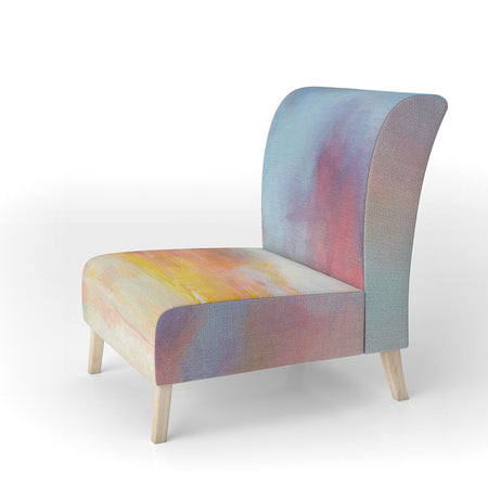 Pastel Pink And Blue Clouds - Upholstered Traditional Accent Chair