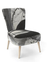 Black And White Minimalistic Painting - Upholstered Modern Accent Chair