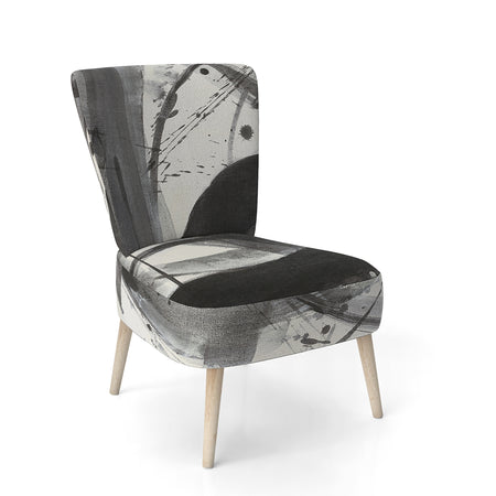 Black And White Minimalistic Painting - Upholstered Modern Accent Chair