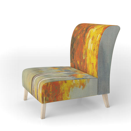 Autumn Landscape - Upholstered Farmhouse Accent Chair