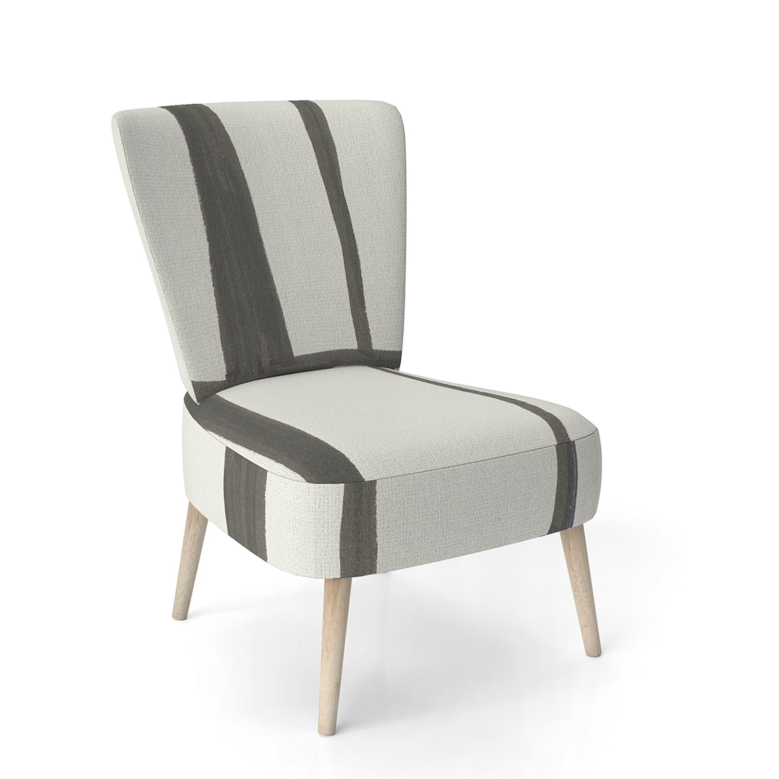 Minimalist Black And White I - Upholstered Transitional Accent Chair