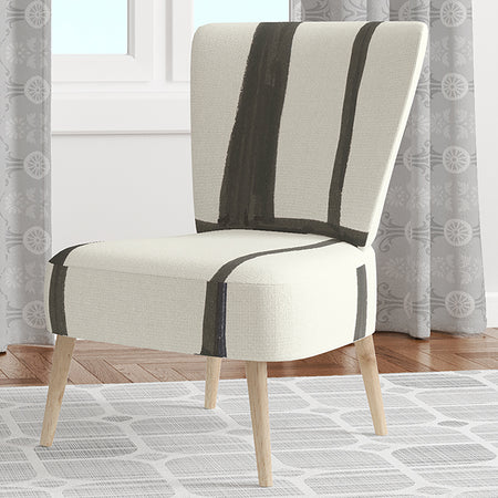 Minimalist Black And White I - Upholstered Transitional Accent Chair