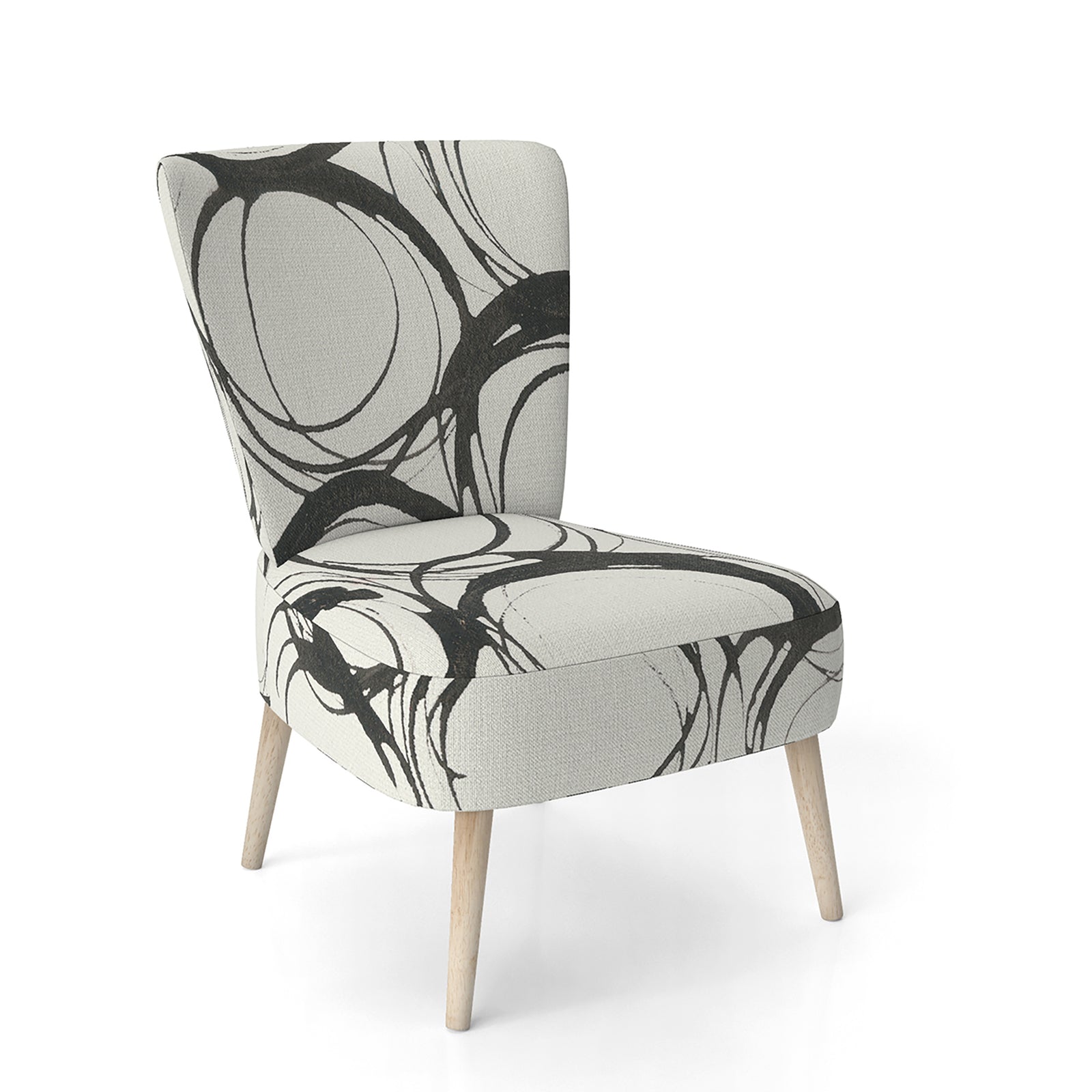 Minimalist Black And White II - Upholstered Transitional Accent Chair