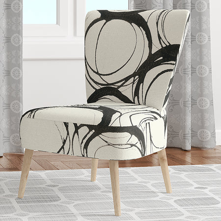 Minimalist Black And White II - Upholstered Transitional Accent Chair