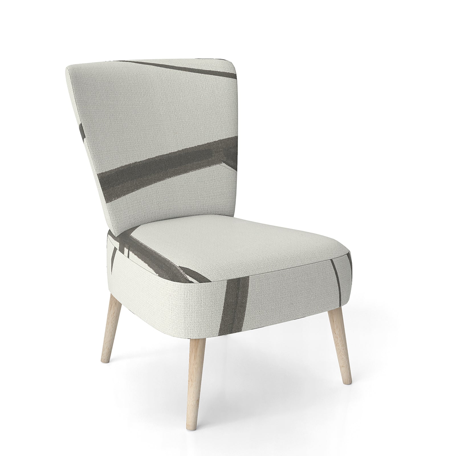 Minimalist Black And White III - Upholstered Transitional Accent Chair