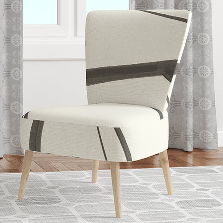 Minimalist Black And White III - Upholstered Transitional Accent Chair