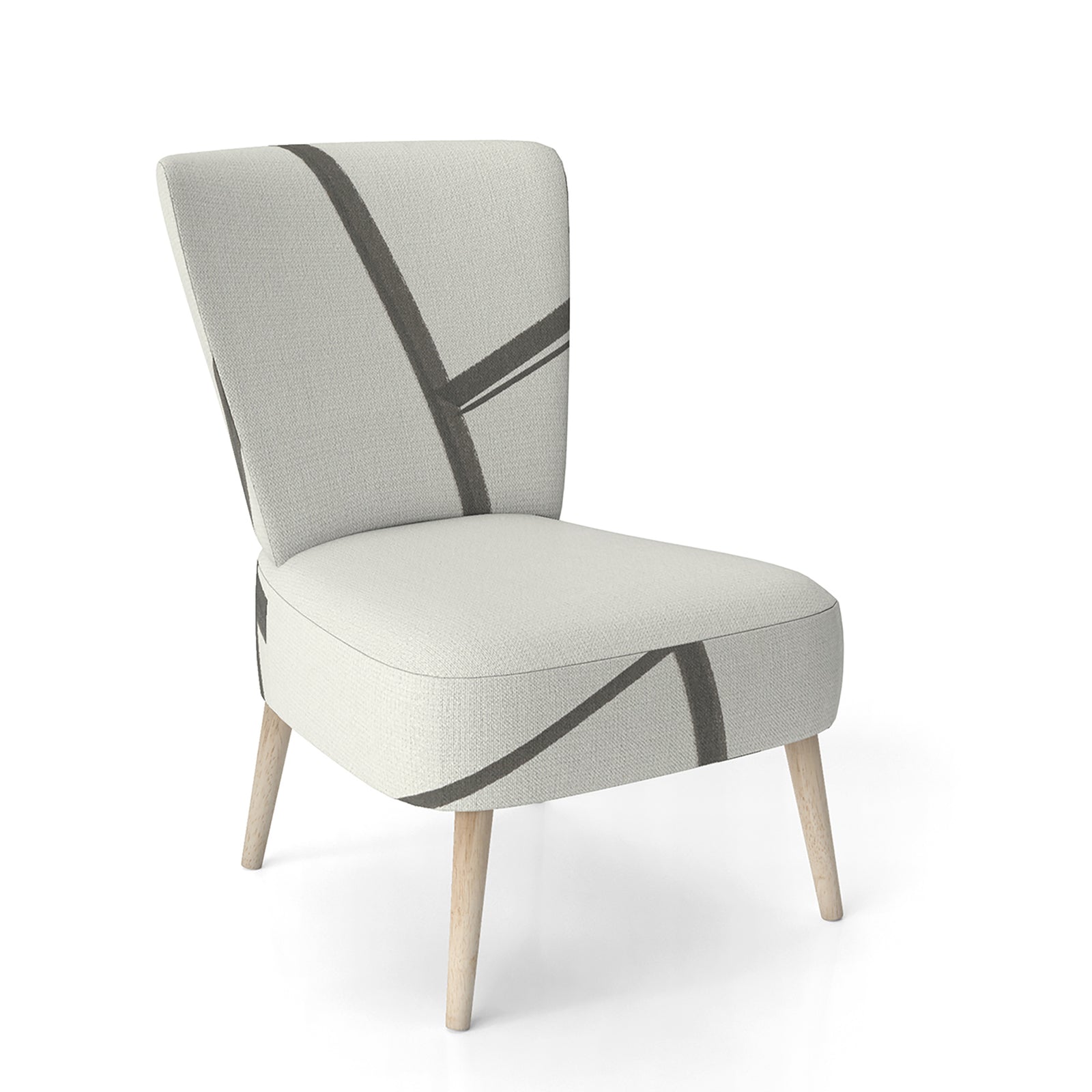 Minimalist Black And White IV - Upholstered Transitional Accent Chair