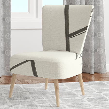 Minimalist Black And White IV - Upholstered Transitional Accent Chair